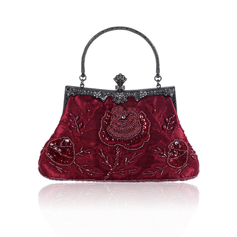 Retro Beaded Exquisite Clutch Handmade Embroidery Dinner Bag