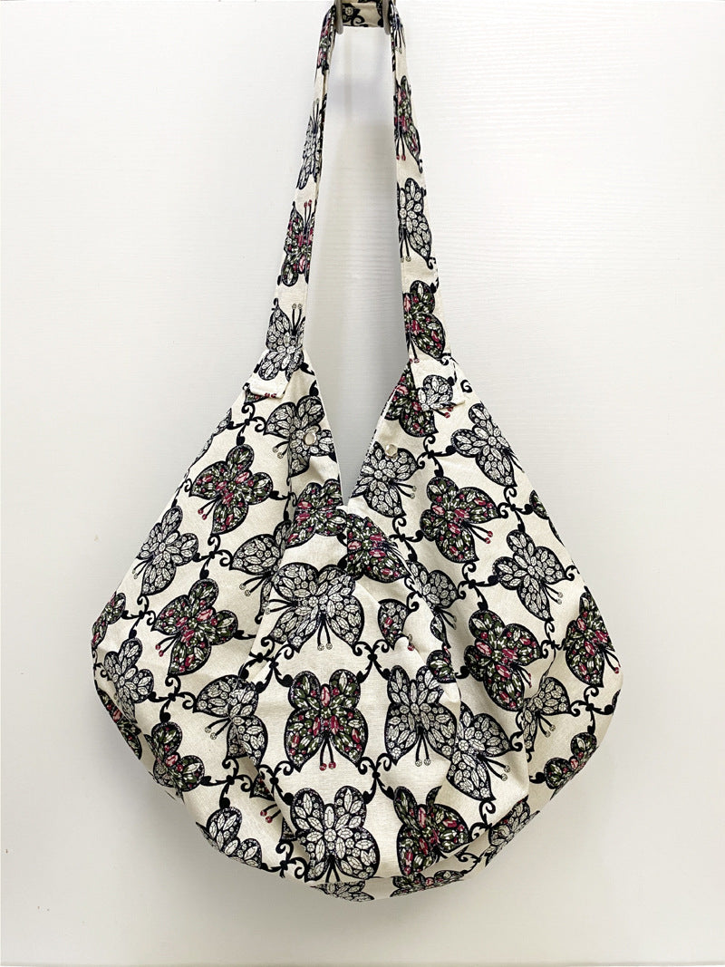 Women's Elegant Canvas Large Capacity Beach Shopping Women's Shoulder Bag