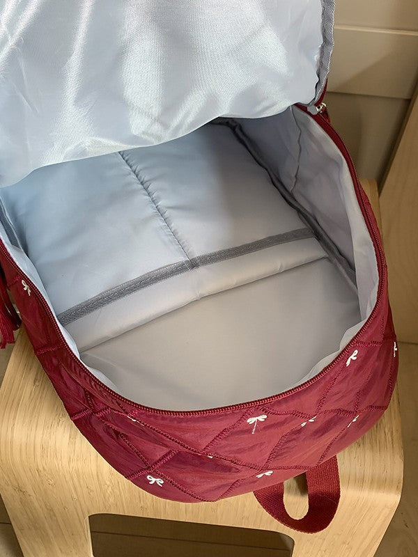 Junior High Good-looking Cotton Clothes Bow Backpacks