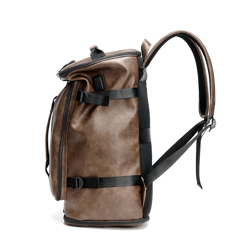 Men's Multifunctional College Style Retro Large Capacity Business Backpack