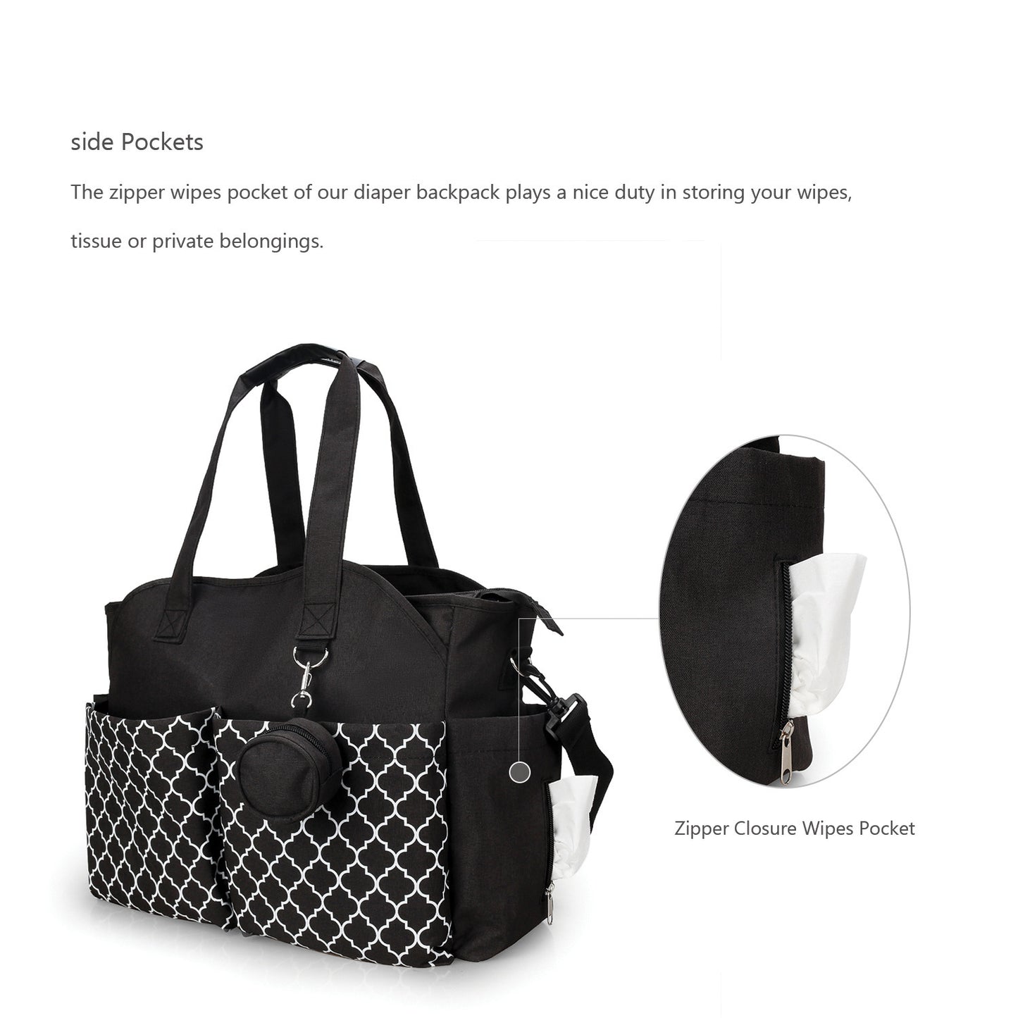 Waterproof Hard-wearing Printing Geometry With Pacifier Quick Hair Bags