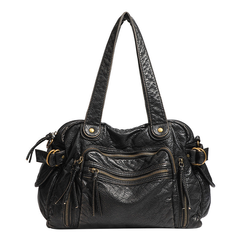 Women's Retro Motorcycle Large Capacity Waste Soil Women's Shoulder Bag