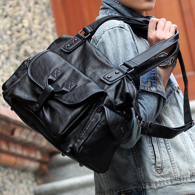 Men's Traveling Leather Trendy Large Capacity Men's Bags