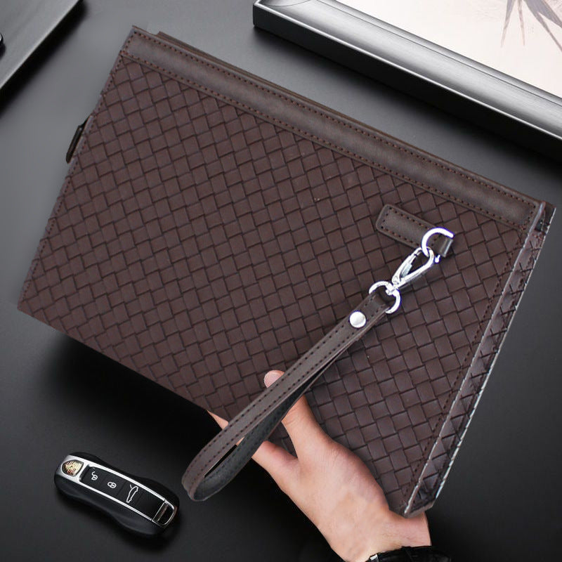 Men's Large Capacity Business Envelope Woven Pattern Men's Clutch