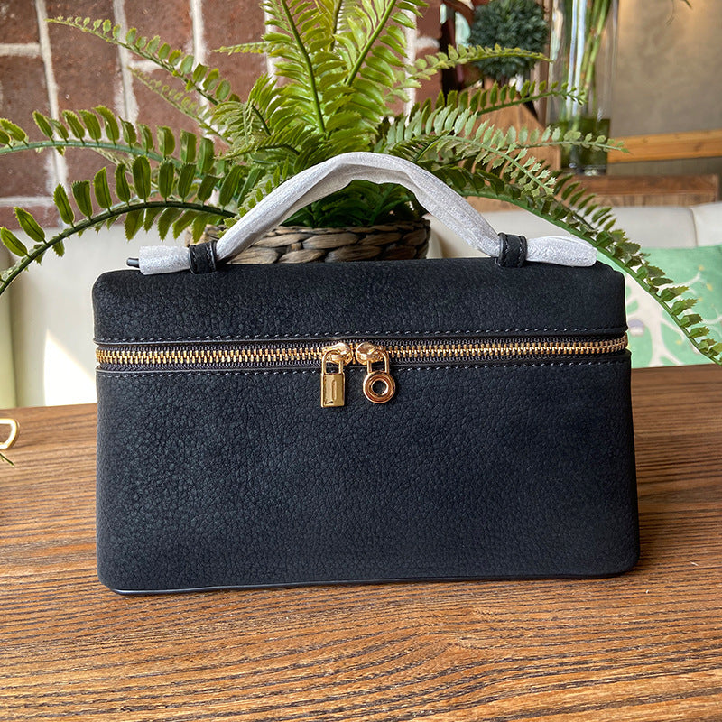 Lunch Box Lychee Pattern Genuine Leather Fashion Small Square Bag
