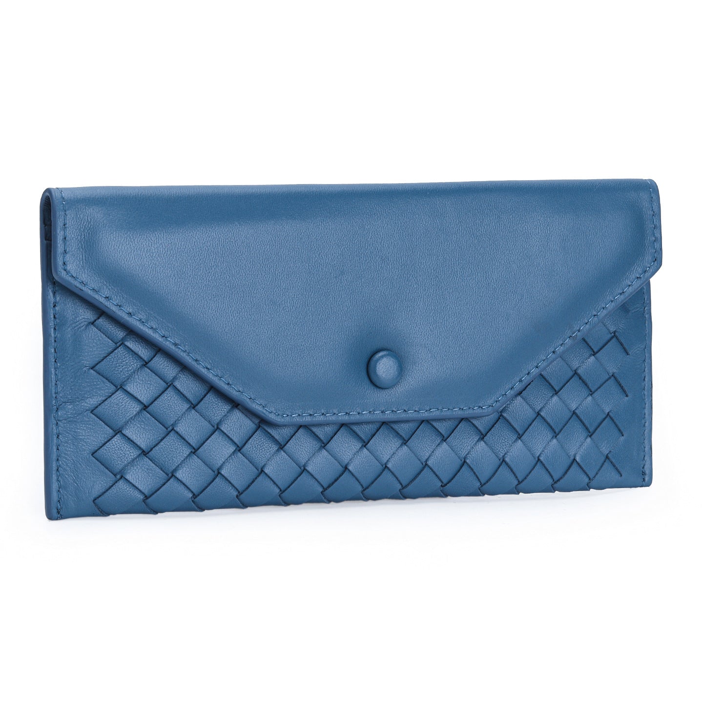 Women's & Men's Weave Long Multiple Slots Clutch Sheepskin Envelope The Buckle