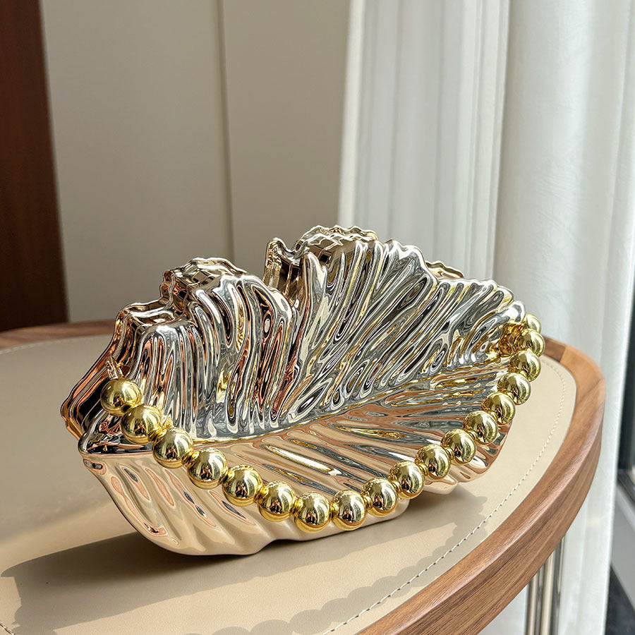 Clutch Glossy Gilding Texture French Vintage Style Acrylic Women's Handbag