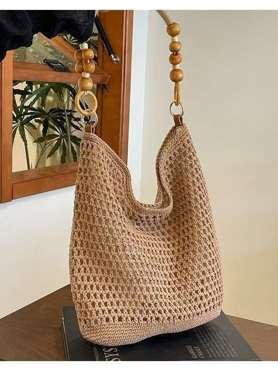 Women's Simple Large Capacity Woven Hollow Handmade Women's Shoulder Bag
