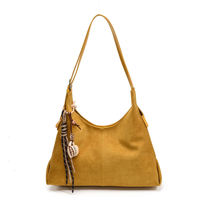 Women's Deerskin Veet Fashion Retro Large Capacity Women's Shoulder Bag