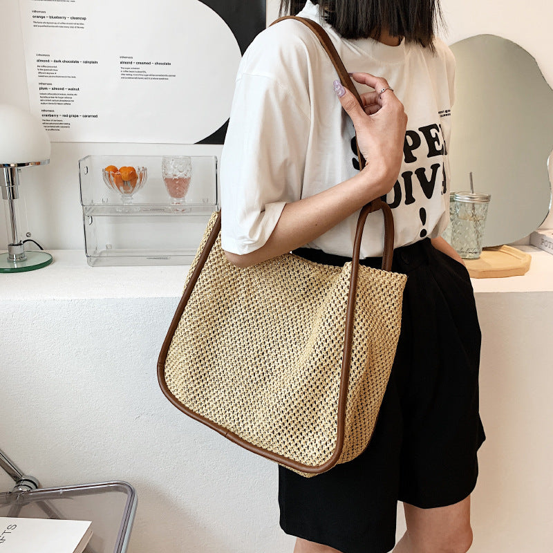Women's Straw Woven Large Capacity Fashion Advanced Women's Shoulder Bag