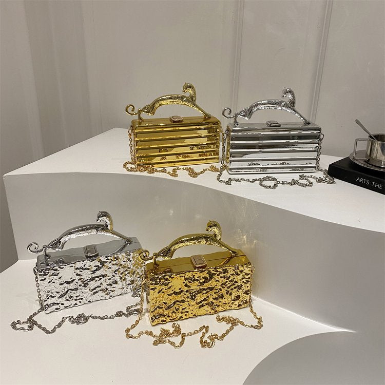 Women's Acrylic Fashion Ice Crack Personality Tide Dinner Bag