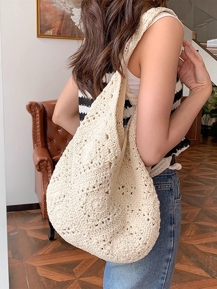 Women's Straw Woven Beach Knitted Large Capacity Women's Shoulder Bag