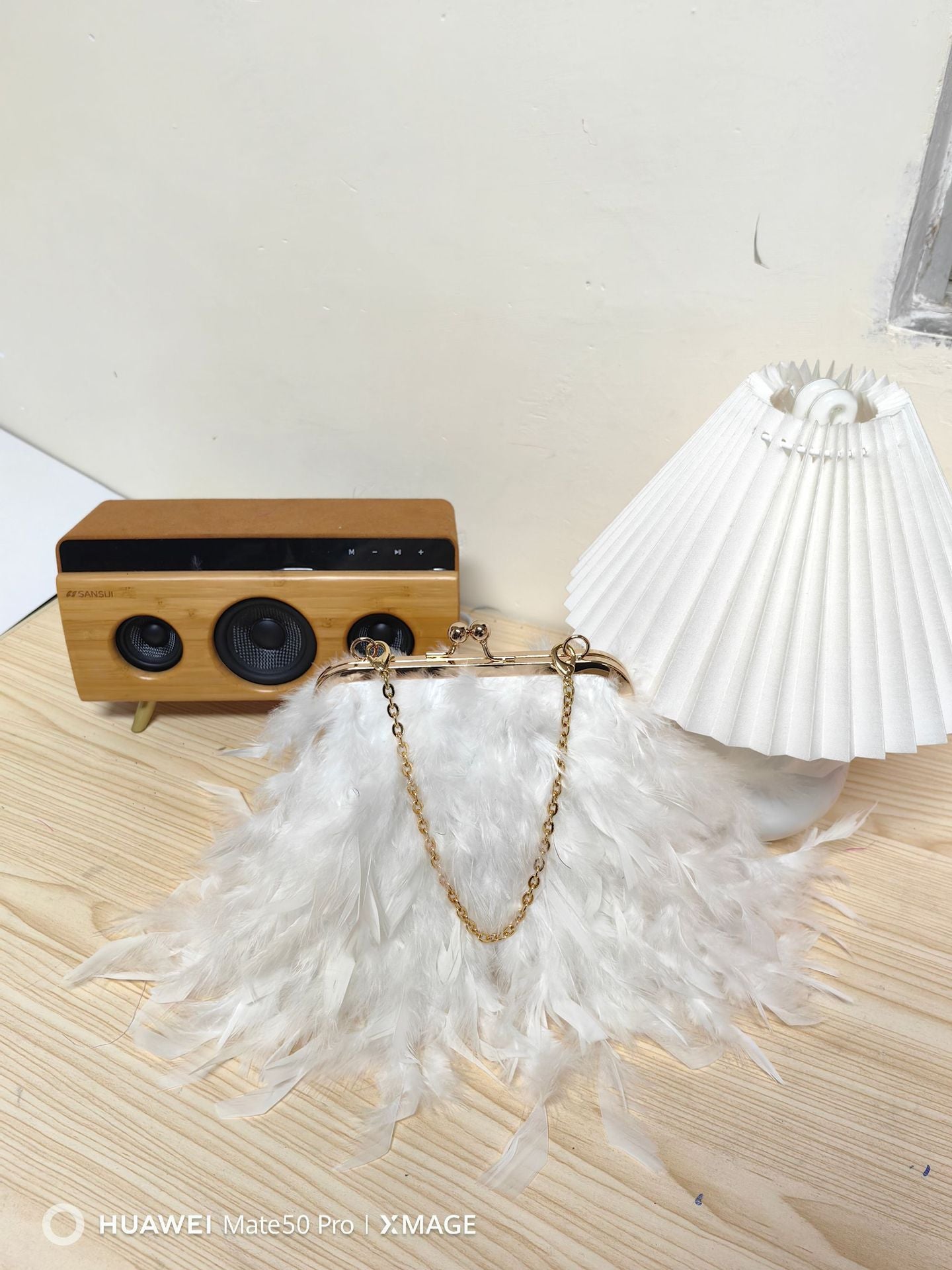 Fashion Feather Tassel Chain Portable Dinner Women's Handbag