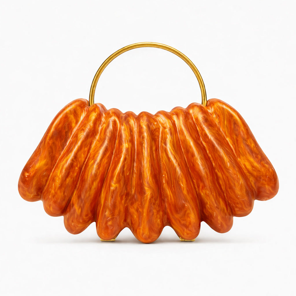 Durable Women's Modeling Wave Acrylic Clutch Dinner Bag