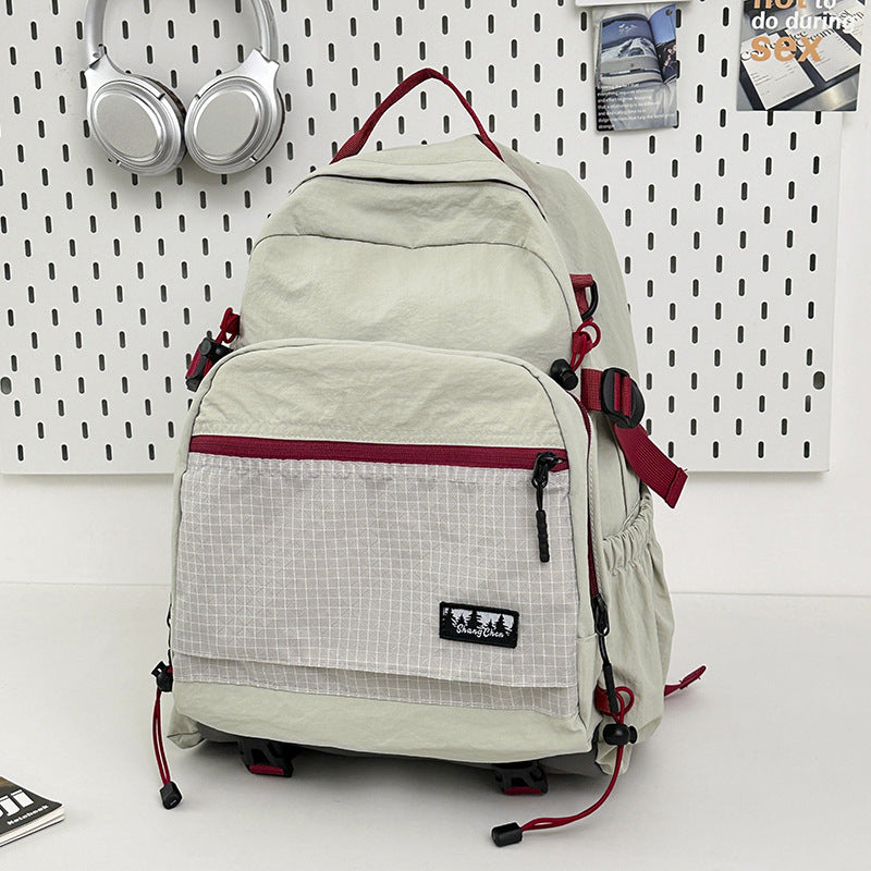 Women's & Men's Good-looking Contrast Color Versatile Preppy Style Leisure Backpack