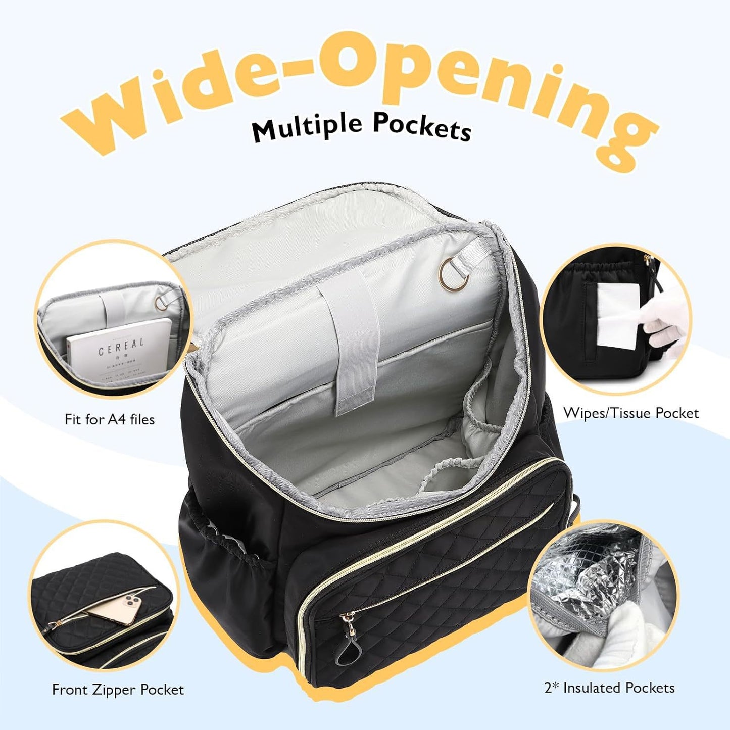 Large Capacity Diaper Storage Clip Pocket Mummy Bag