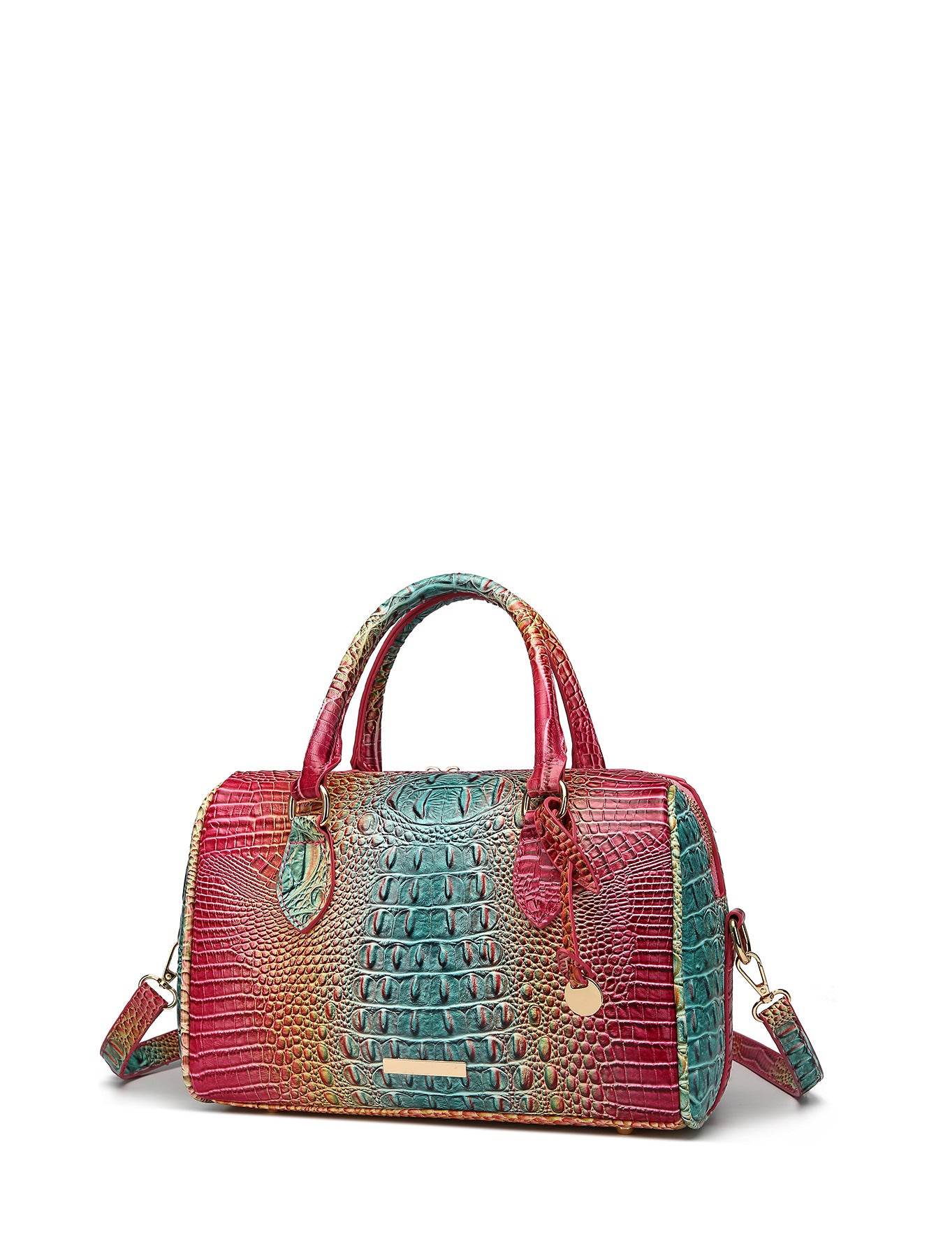 Women's Portable Underarm Vintage Brahmin Crocodile Pattern Bags