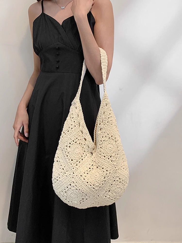 Women's Straw Woven Beach Knitted Large Capacity Women's Shoulder Bag