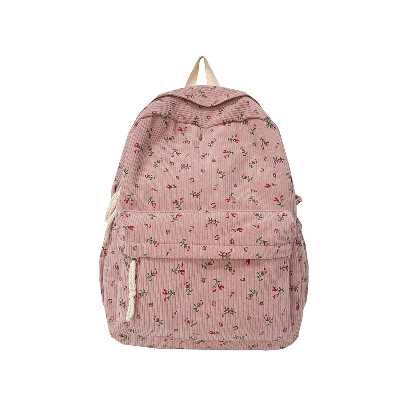 Female Style Fresh Literature Art Flower College Student Schoolbag