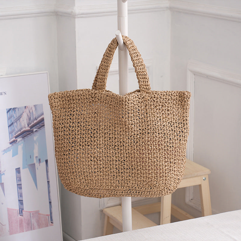 Women's Large Capacity Fashionable Woven Seaside Beach Women's Shoulder Bag