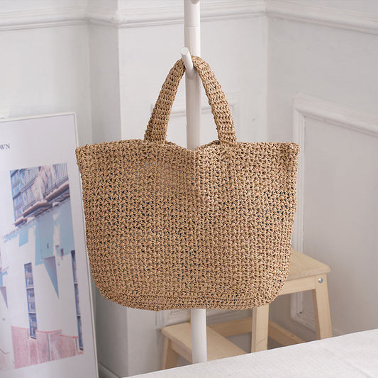 Women's Large Capacity Fashionable Woven Seaside Beach Women's Shoulder Bag