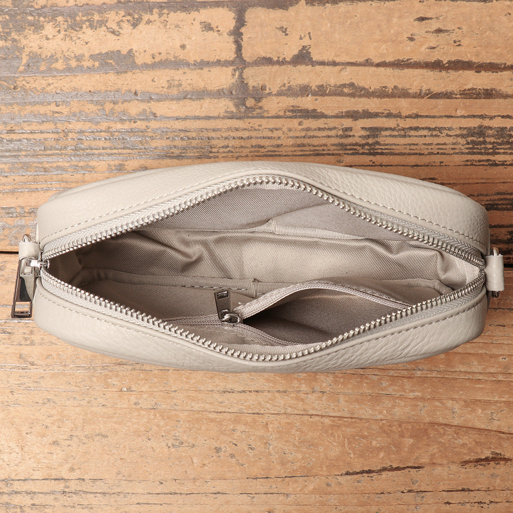 Women's Diamond Chain Top Layer Cowhide Leather Women's Shoulder Bag