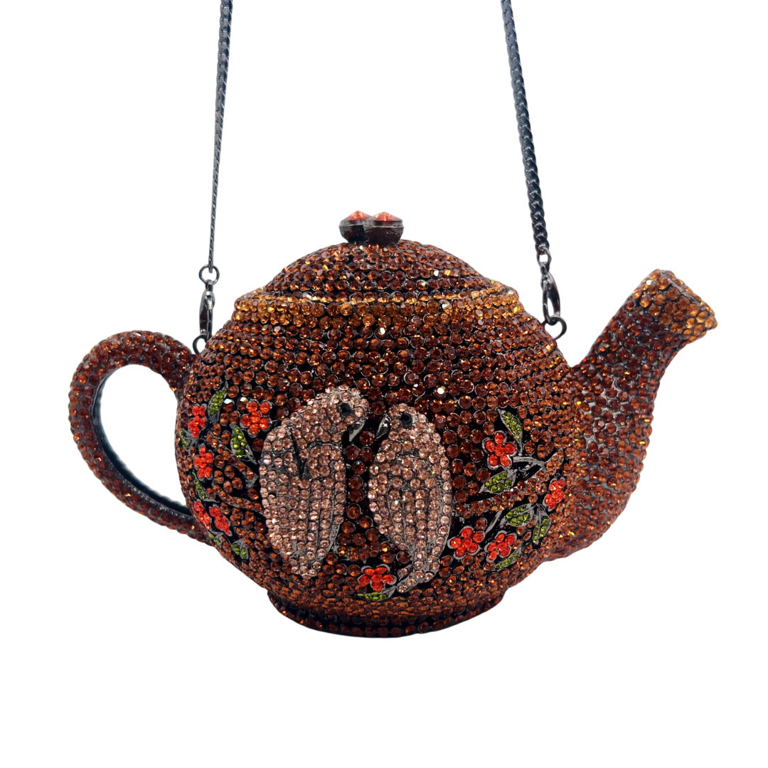 Women's Full Diamond Teapot Style High-grade Light Luxury Banquet Party Meeting Dinner Bag