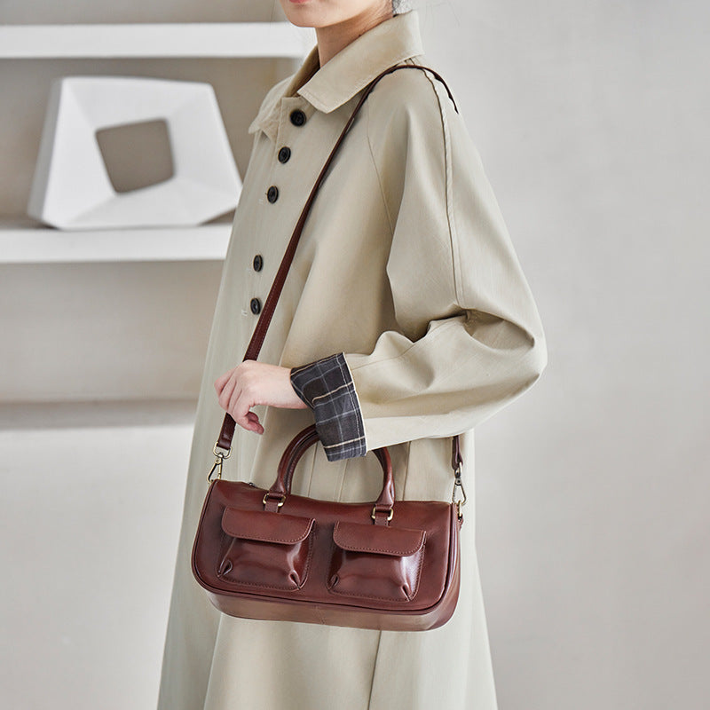 Women's Leather Fashion Pillow Simple Retro Commuting Bags