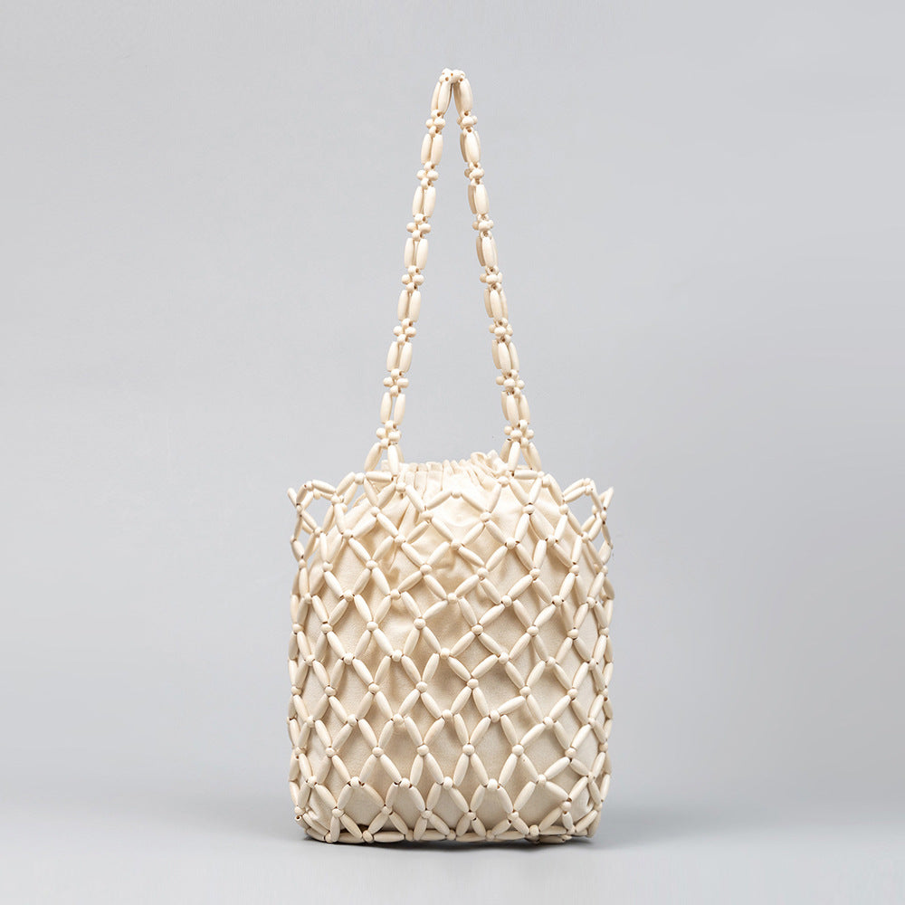 Women's Handmade Wooden Bead Woven High-grade Exquisite Handbags