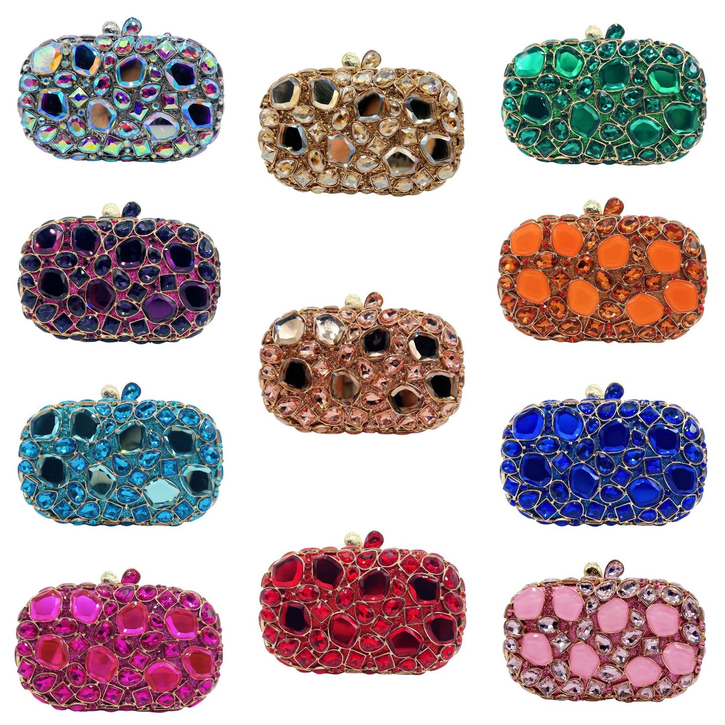 Women's Glass Diamond Drill Banquet Clutch Dinner Bag