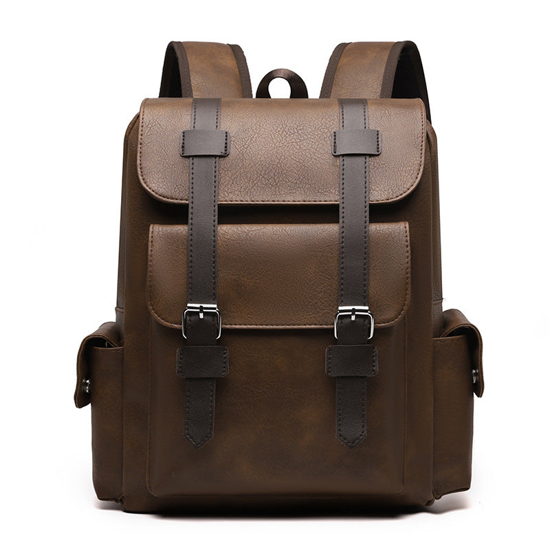 British Retro Soft Leather Large Capacity Leisure Backpack