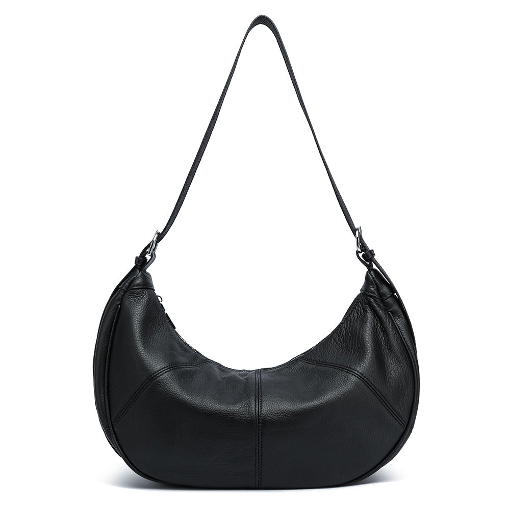 Fashionable Solid Color Retro Soft Surface Dumpling Women's Messenger Bag