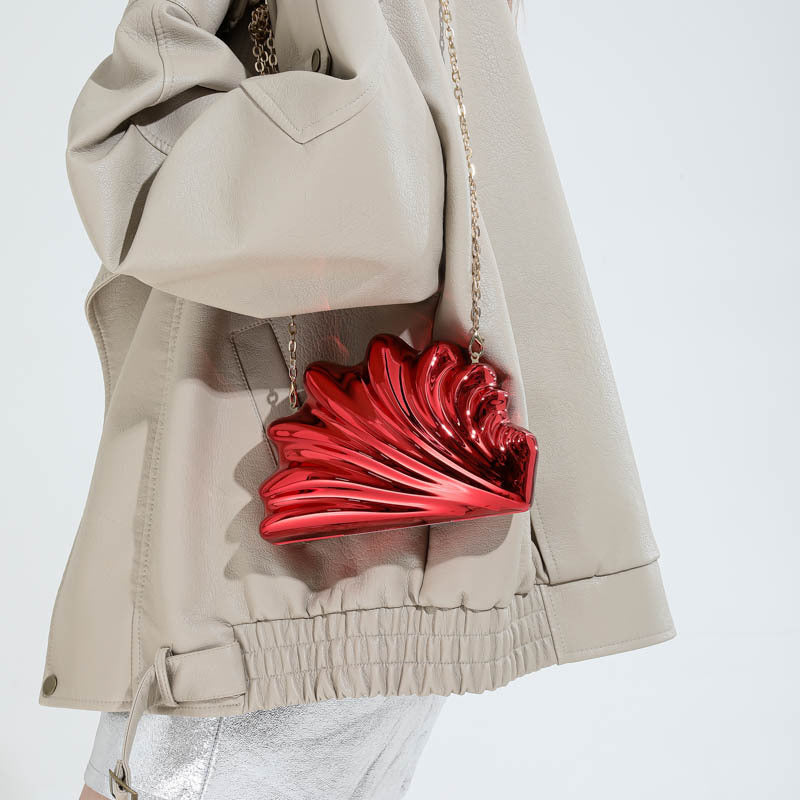 Acrylic Wings Shell Irregular Box Change Hand Dinner Bag