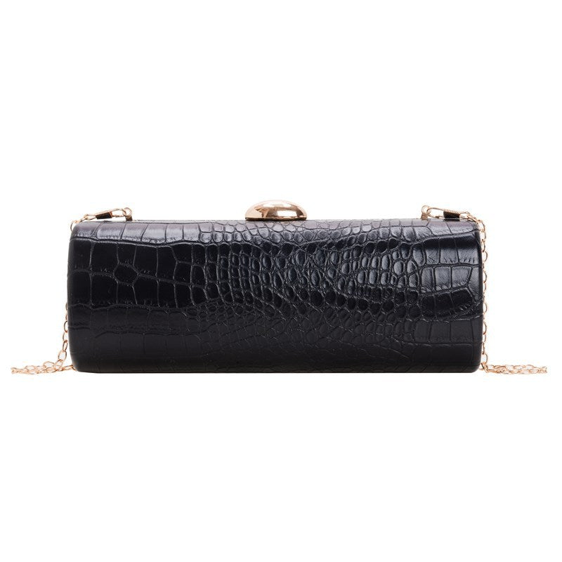Warm Brown Crocodile Stripe Baguette Clutch Fashion Haulage Motor Dating Women's Messenger Bag