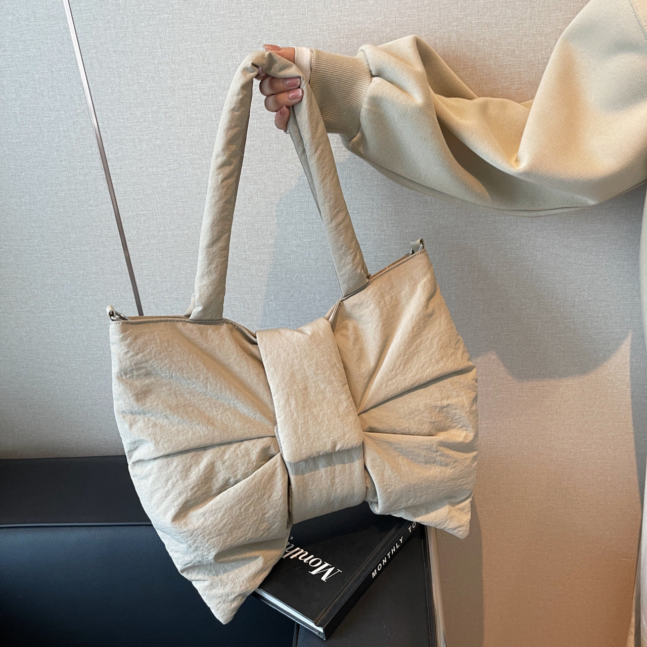 Design Bowknot Summer Large Capacity Nylon Women's Shoulder Bag