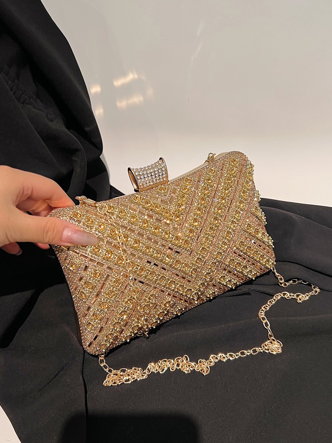 Shiny Fashion Rhinestone Minority Chain Box Bags