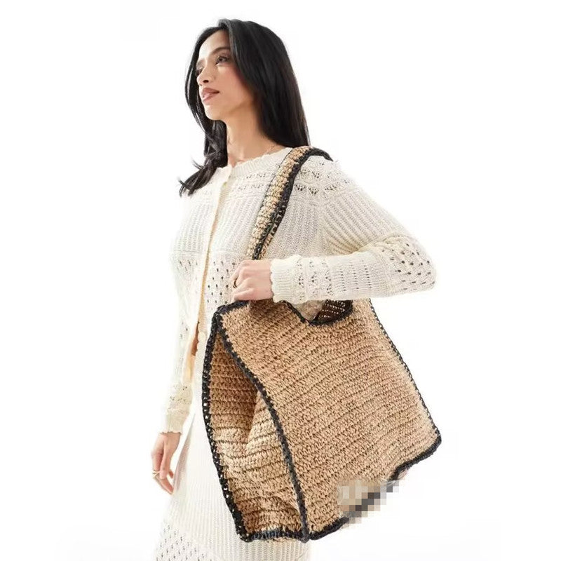 Simple Straw Mori Style Hand-woven Versatile Bags