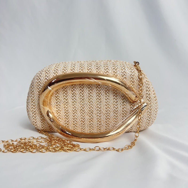 Creative Metal Chain Box Clutch Banquet Dinner Bag