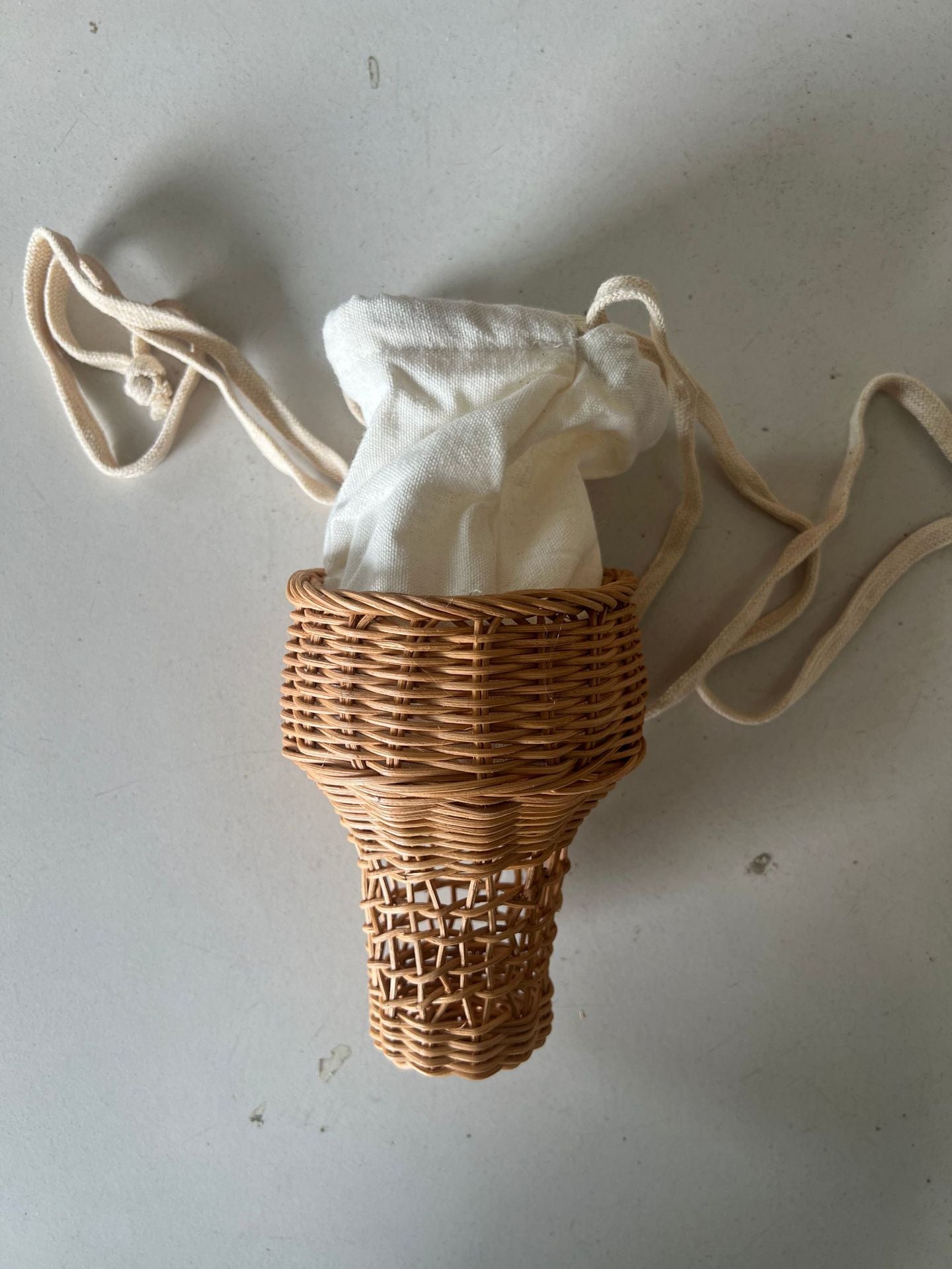 Style Design Straw Handmade Knitted Ice Cream Bags