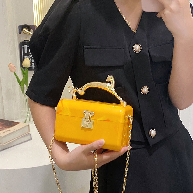 Women's Acrylic Box Fashion Leopard High-grade Women's Shoulder Bag