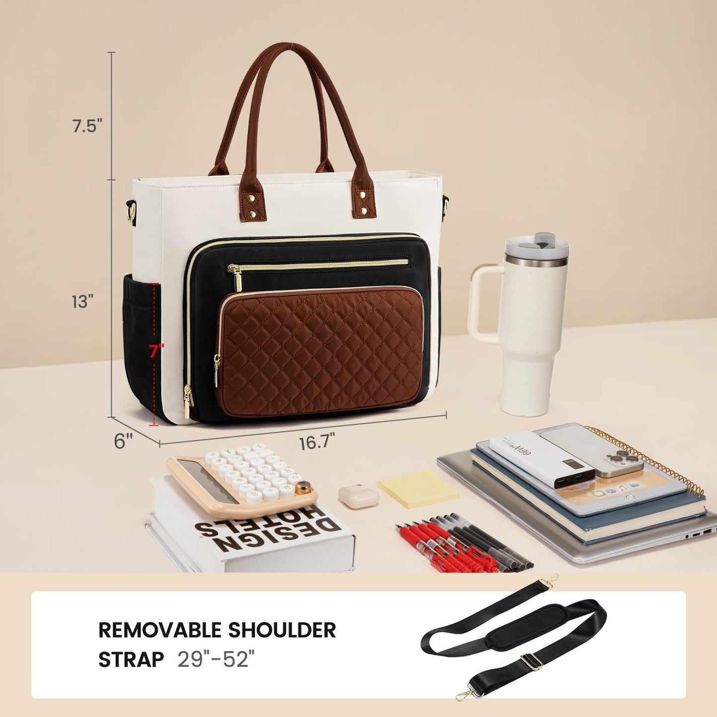 Female Portable Large Cup Pouch Capacity Laptop Bag