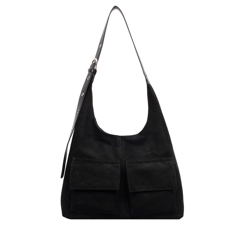 Women's Suede Underarm Versatile Retro One Large Capacity Women's Shoulder Bag
