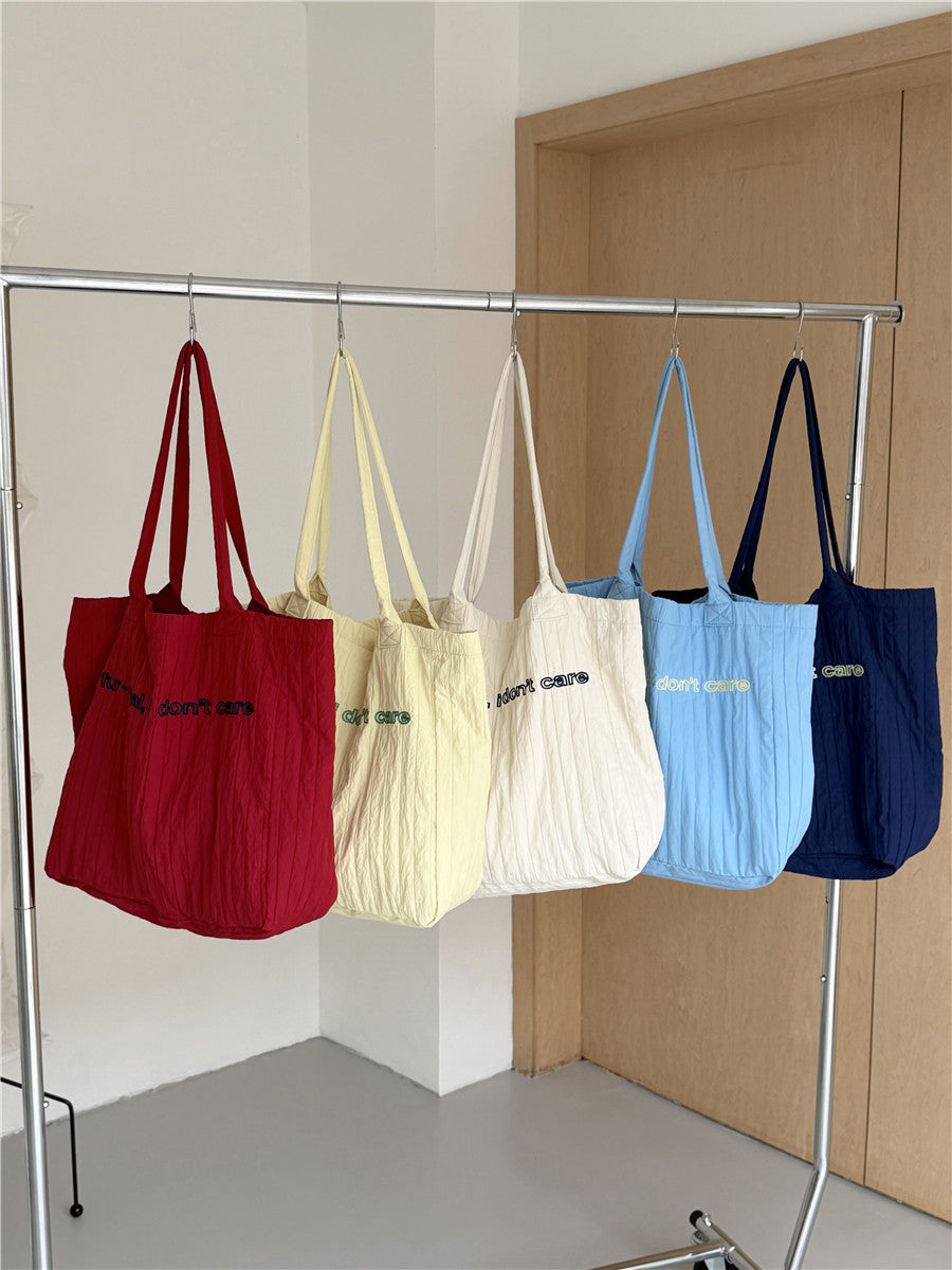 Women's Nylon Embroidered Letter Embroidery Leisure Commute Tote Bag