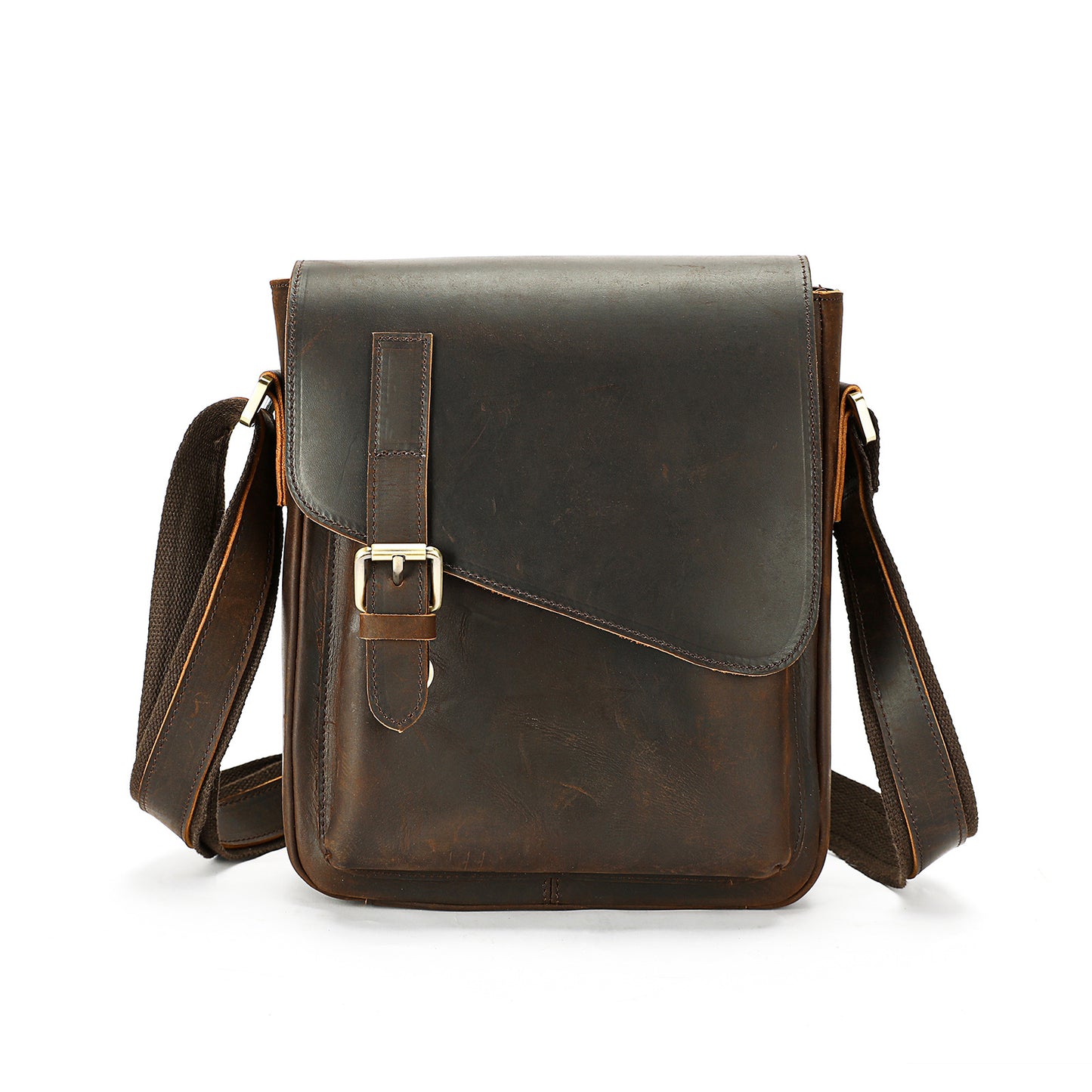Men's Leather Fashion Crazy Horse First Layer Cowhide Men's Shoulder Bag