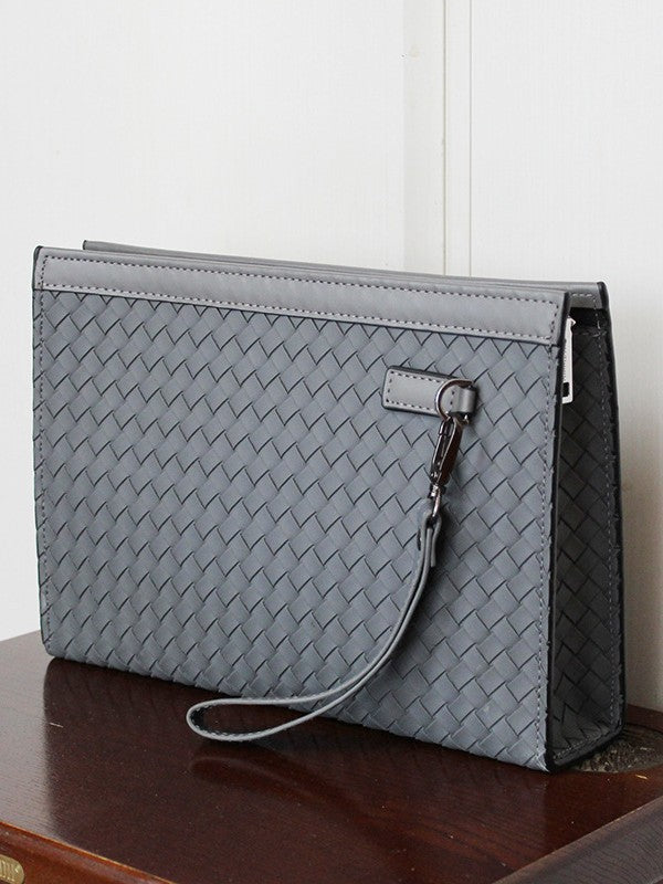 Men's Large Capacity Business Envelope Woven Pattern Men's Clutch