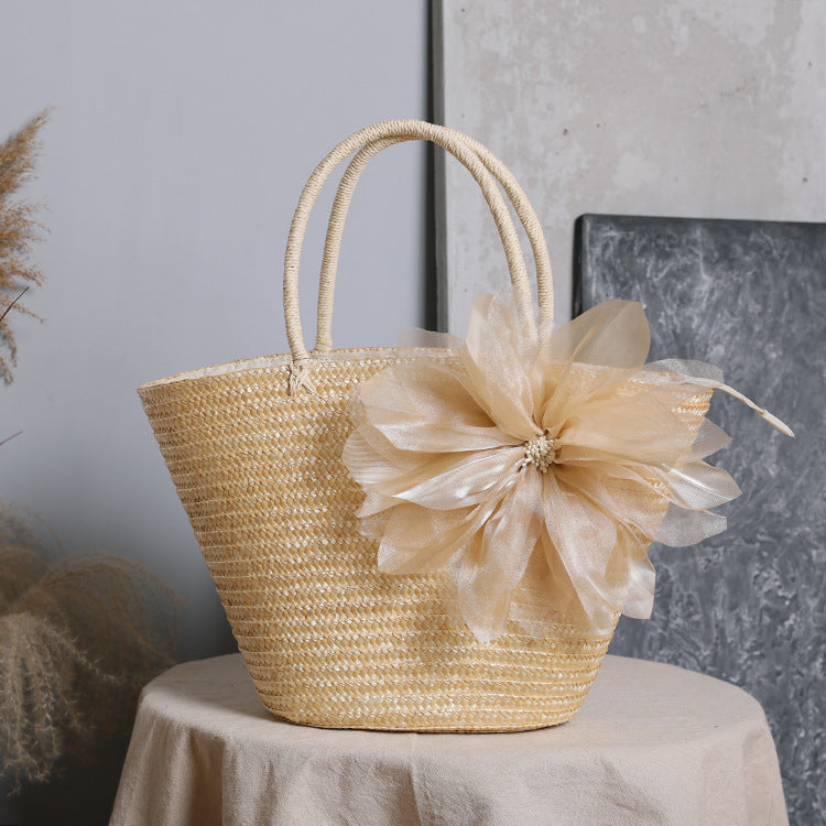 Women's Simple Straw Pastoral Style Beach Vacation Women's Handbag