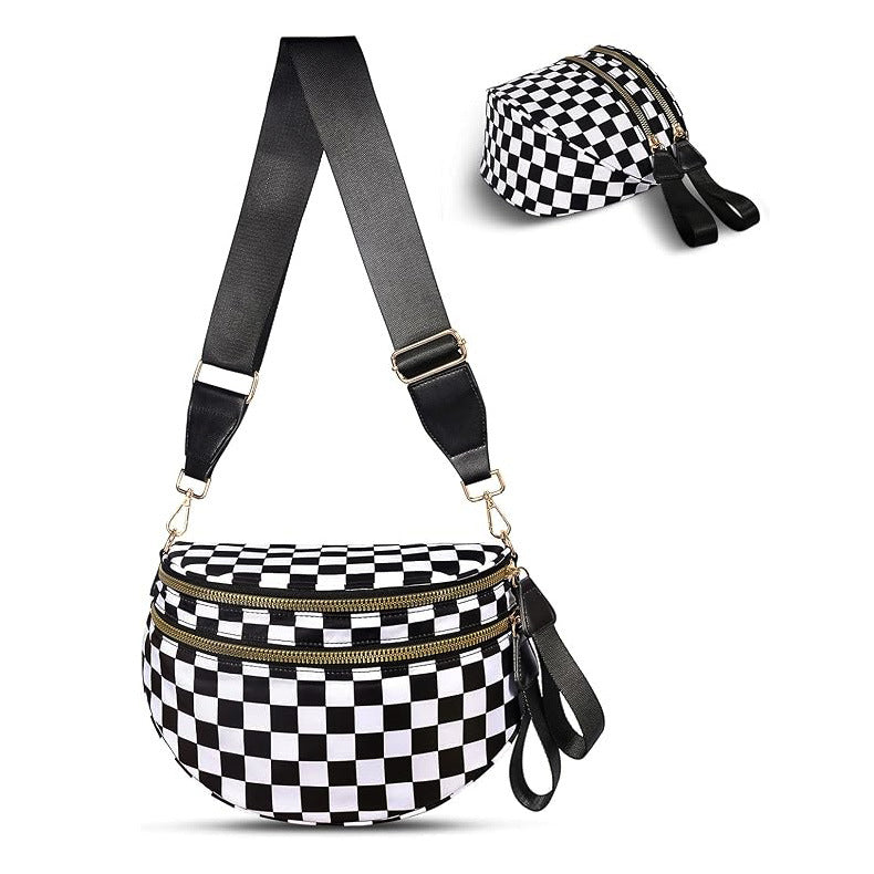 Women's Versatile Chessboard Plaid Money Shell Storage Simple Women's Shoulder Bag
