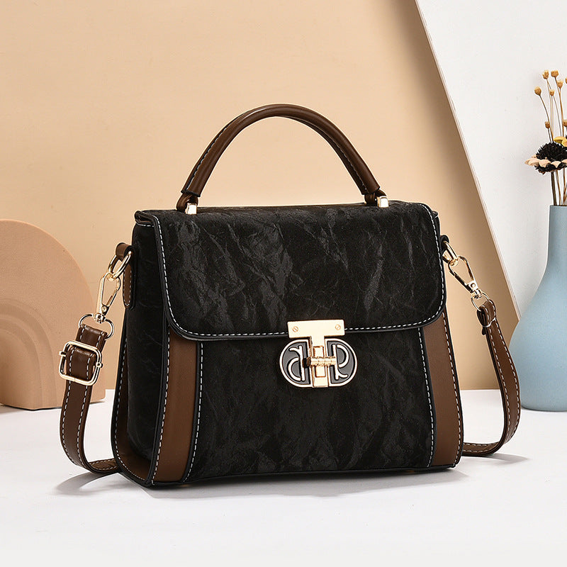Women's Chinese Style Contrast Color Fashion Portable Small Square Bags