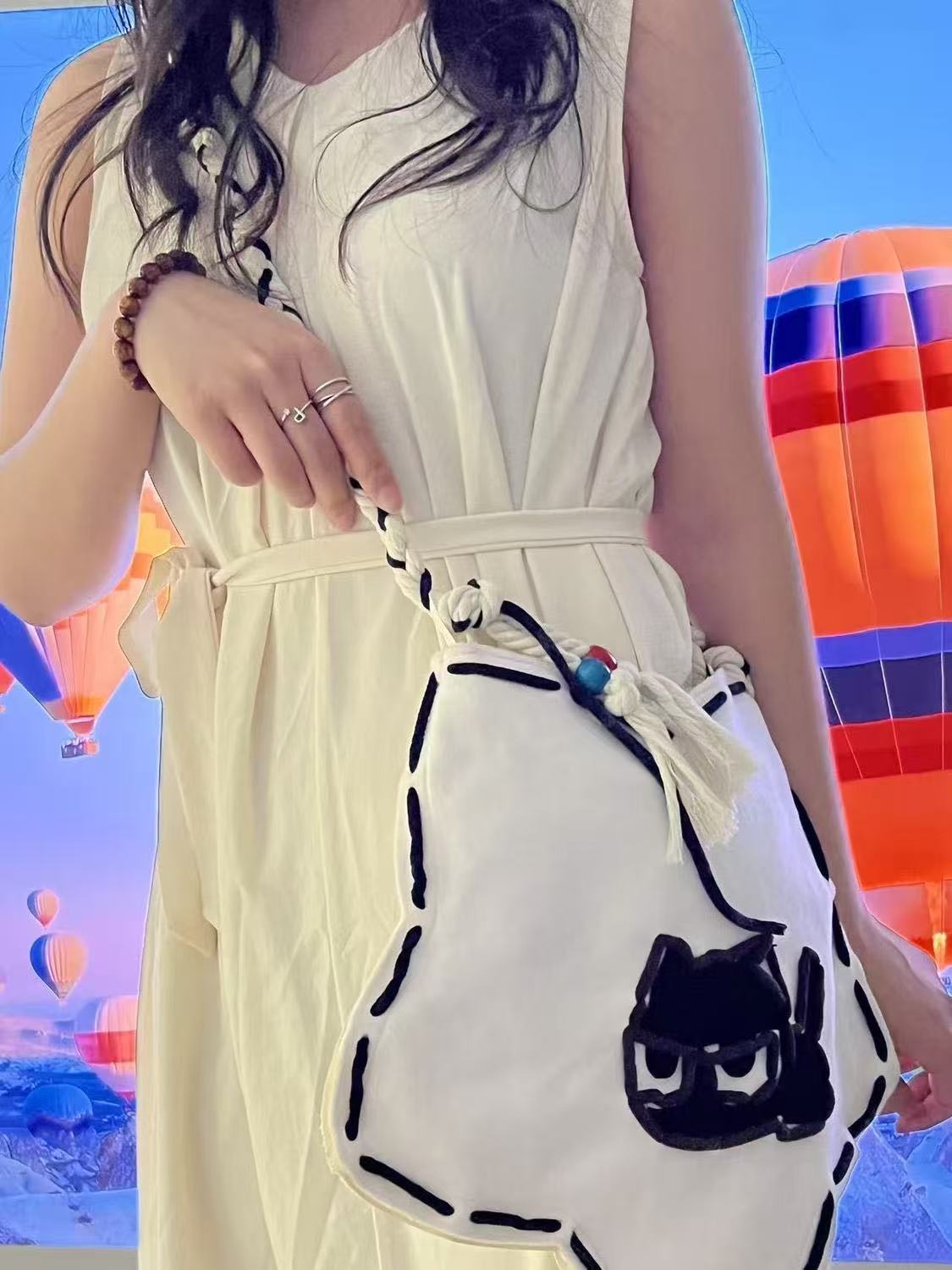 Little Black Cat Trendy Cool Creative Women's Shoulder Bag