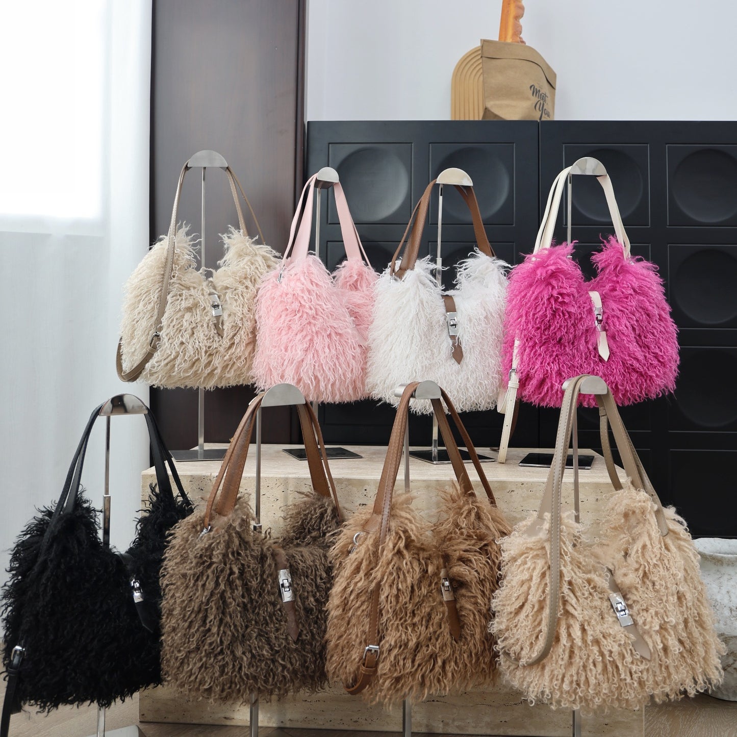 Imitated Tibet Sheep Fur Female Sweet Hot Women's Shoulder Bag